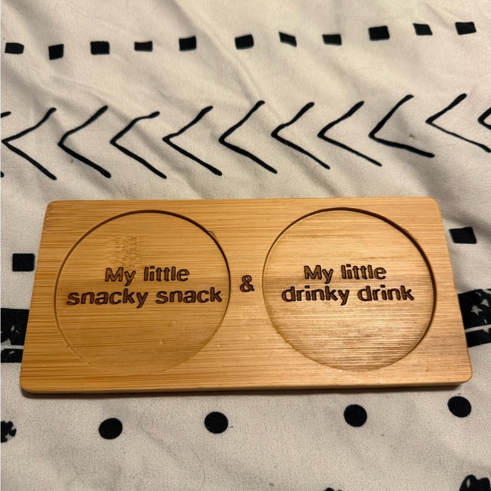 Wooden Snack and Drink Holder
